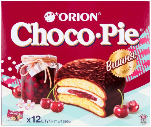 Печенье ОРИОН Чоко-Пай вишня 12шт 360г