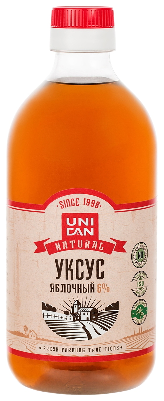Уксус яблочный УНИ ДЕН 6% пэт 500мл