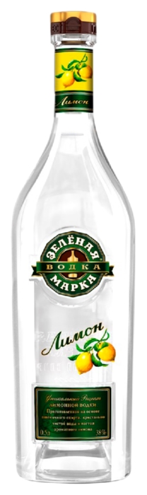 Водка ЗЕЛЕНАЯ МАРКА Лимон 38% ст/б 0.5л