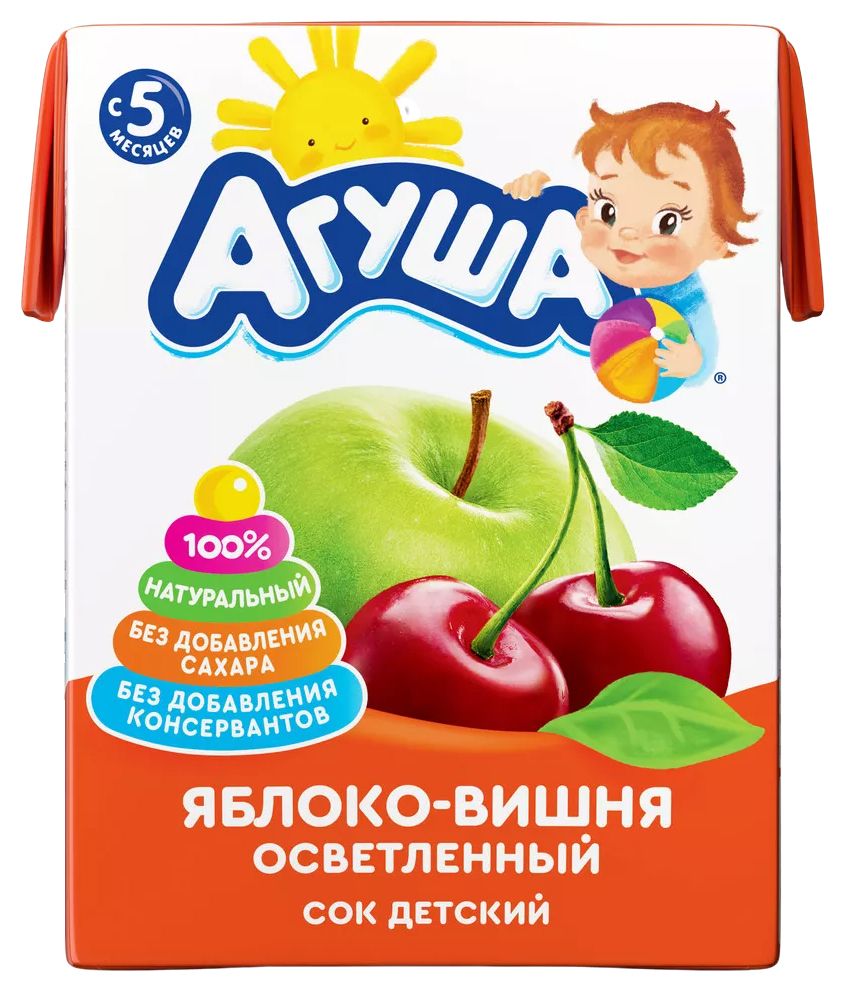Сок АГУША яблоко вишня 200мл