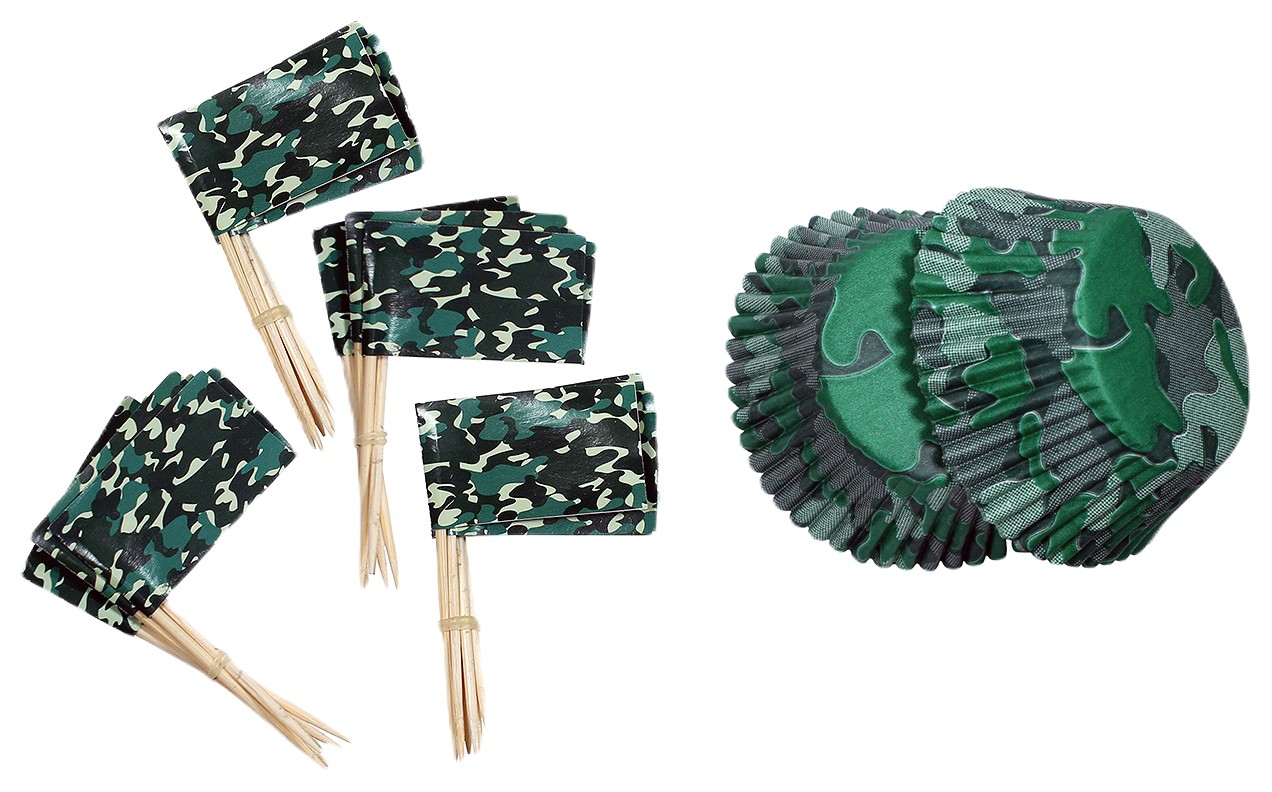 Набор СФЕРА Камуфляж тарталетки 24шт+пики 24шт