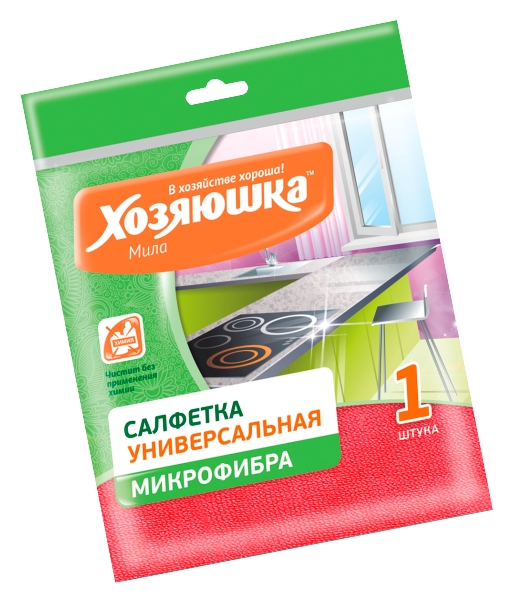 Салфетка ХОЗЯЮШКА МИЛА универсальная микрофибра 30*30см