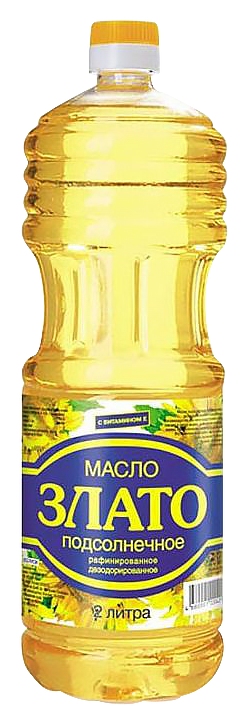 Масло подсолнечное ЗЛАТО рафинированное 2л