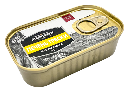 Печень трески ДОБРОФЛОТ натуральная  ж/б ключ 115г