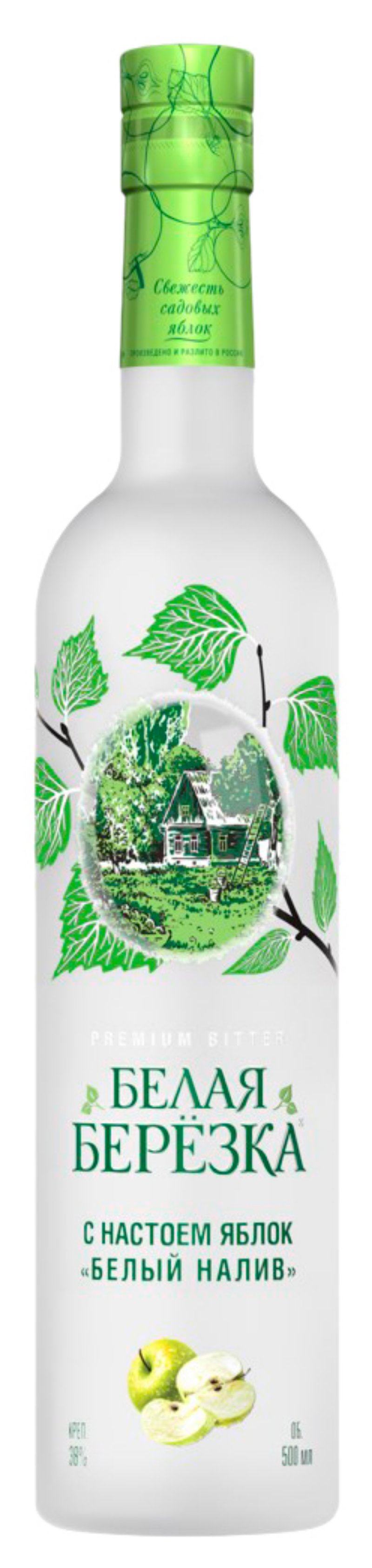 Настойка БЕЛАЯ БЕРЕЗКА С настоем яблок белый налив 38% ст/б 0.5л