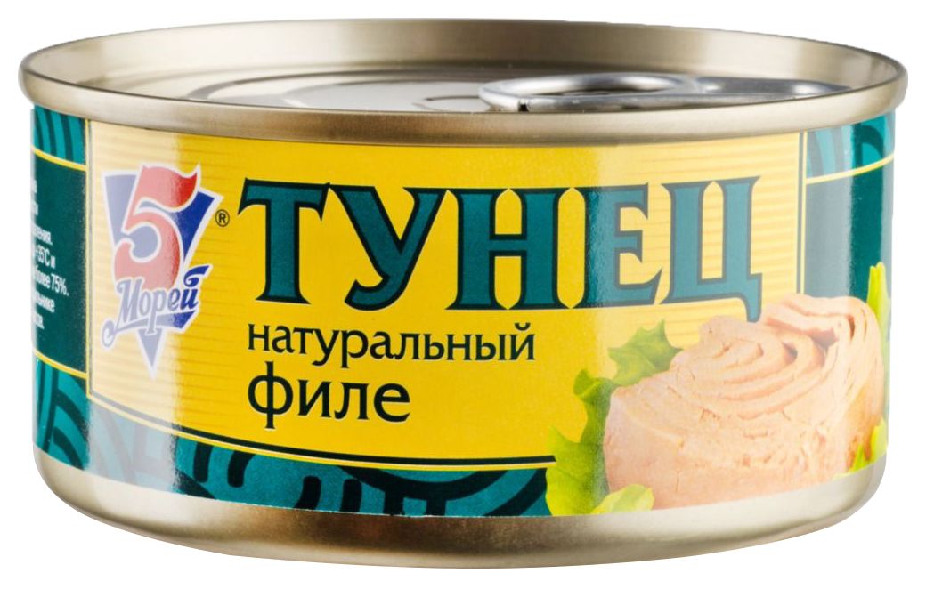 Тунец 5 МОРЕЙ филе натуральный ж/б 185г