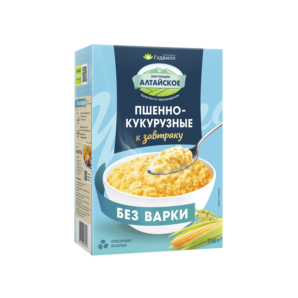Хлопья ГУДВИЛЛ пшенно-кукурузные не требующие варки карт/уп 350г