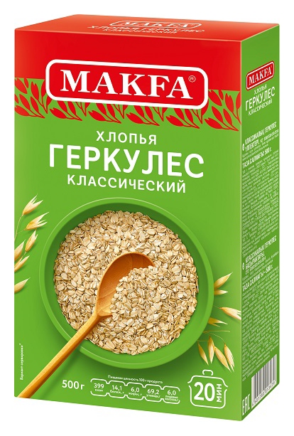 Овсяные хлопья МАКФА геркулес классический 500г