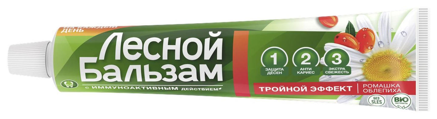 Зубная паста ЛЕСНОЙ БАЛЬЗАМ Лечебная профилактика ромашка 75мл