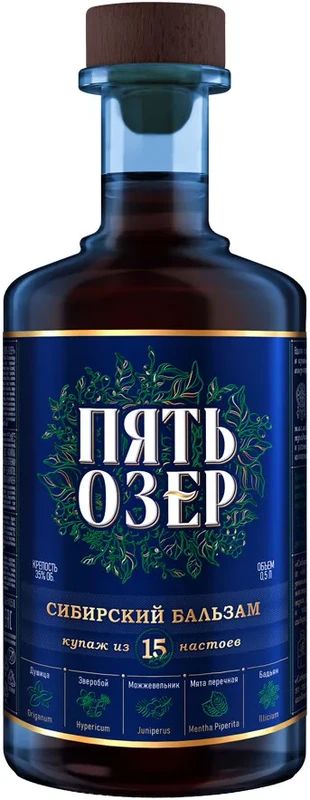 Бальзам ПЯТЬ ОЗЕР Сибирский 35% ст/б 0.5л