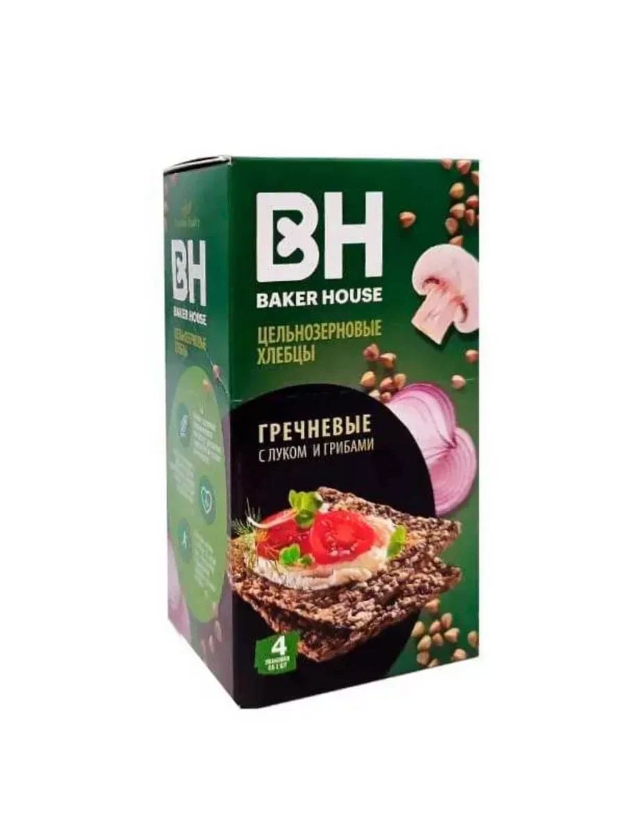 Хлебцы БЕЙКЕР ХАУС гречневые с луком и грибами 180г