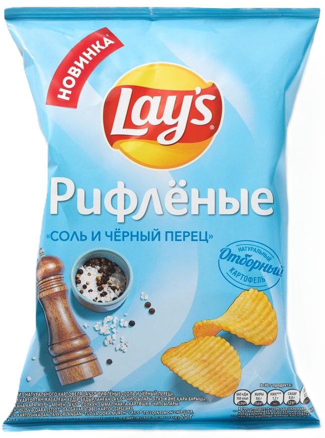 Чипсы ЛЕЙС соль и черный перец 70г