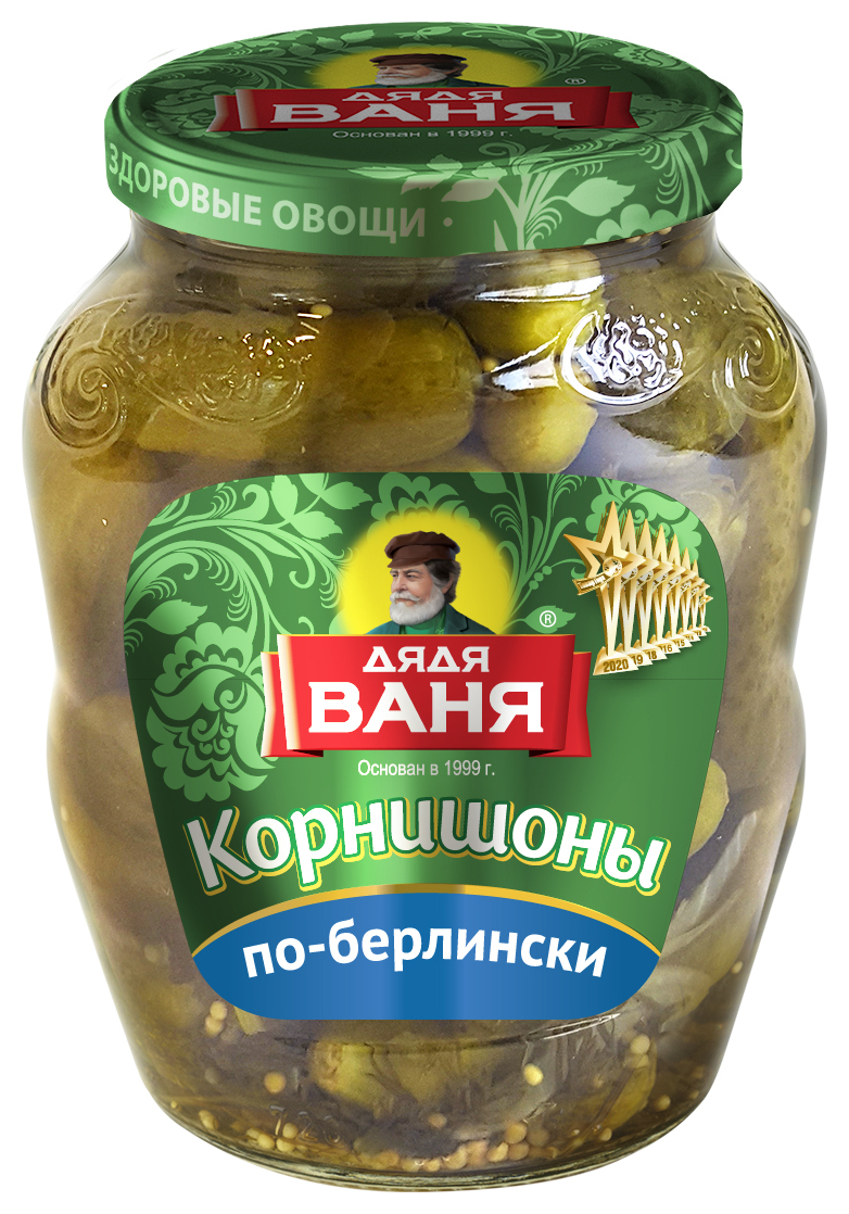 Огурцы ДЯДЯ ВАНЯ корнишоны по-берлински ст/б 355г
