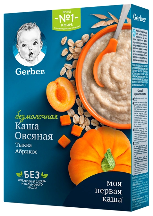 Каша ГЕРБЕР овсяная безмолочная тыква абрикос карт/уп 180г