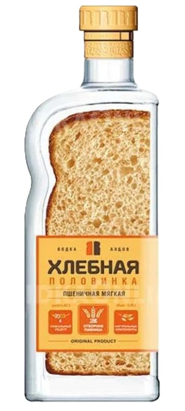 Водка ХЛЕБНАЯ ПОЛОВИНКА Пшеничная мягкая 40% ст/б 0.45л