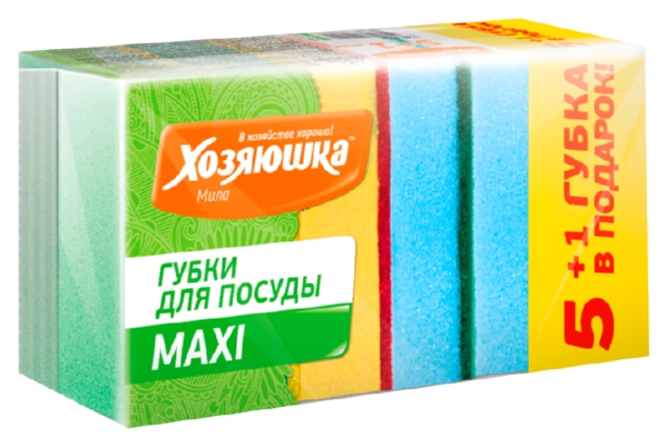 Губка для посуды ХОЗЯЮШКА МИЛА Макси 5шт