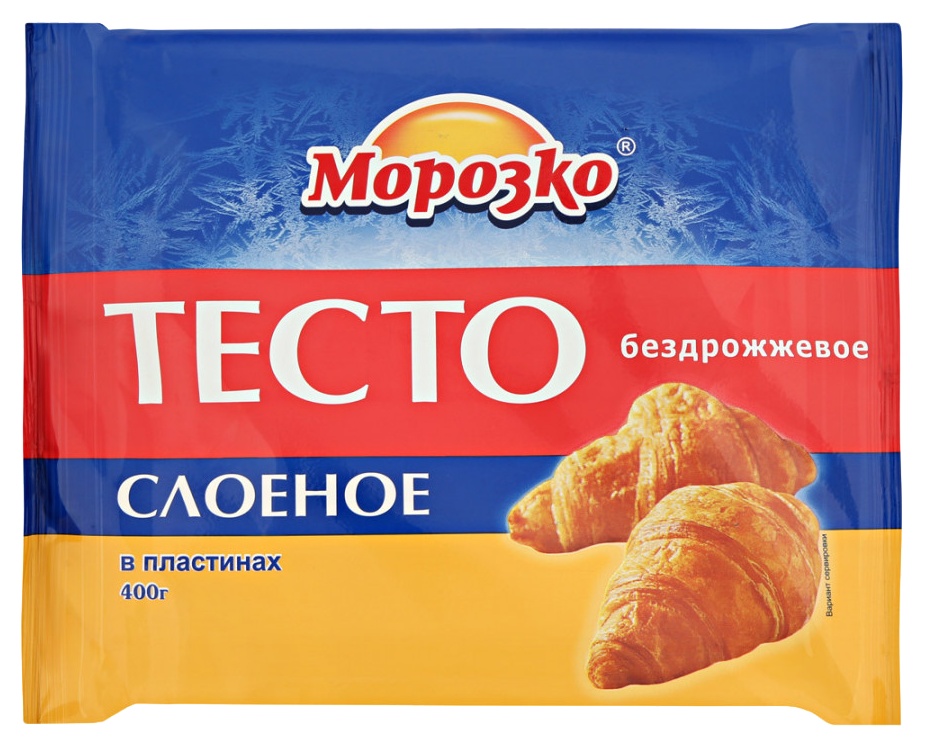 Тесто МОРОЗКО слоеное бездрожжевое пласт 400г