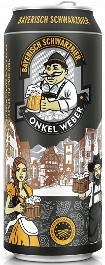 Пиво ОНКЕЛЬ ВЕБЕР Байриш Шварцбир 4.9% ж/б 0.5л