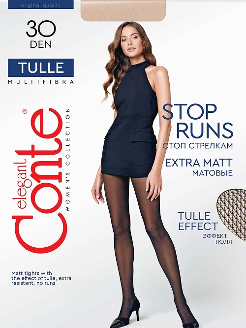 Колготки КОНТЕ Тюль 30ден натурал 2
