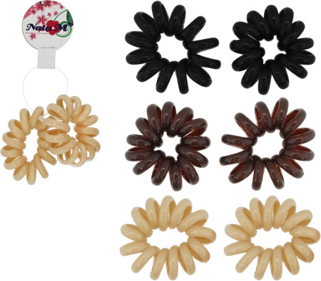 Резинка для волос НАТАМ Спираль крупная 5см 2шт матовая в ассортименте арт.734