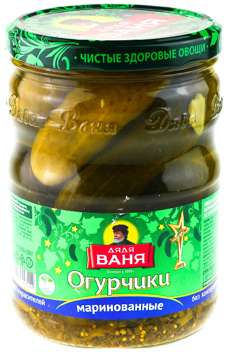 Огурчики ДЯДЯ ВАНЯ маринованные ст/б 950г