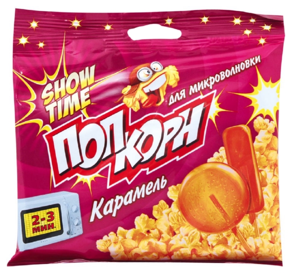 Попкорн ШОУ ТАЙМ со вкусом карамели для СВЧ 80г