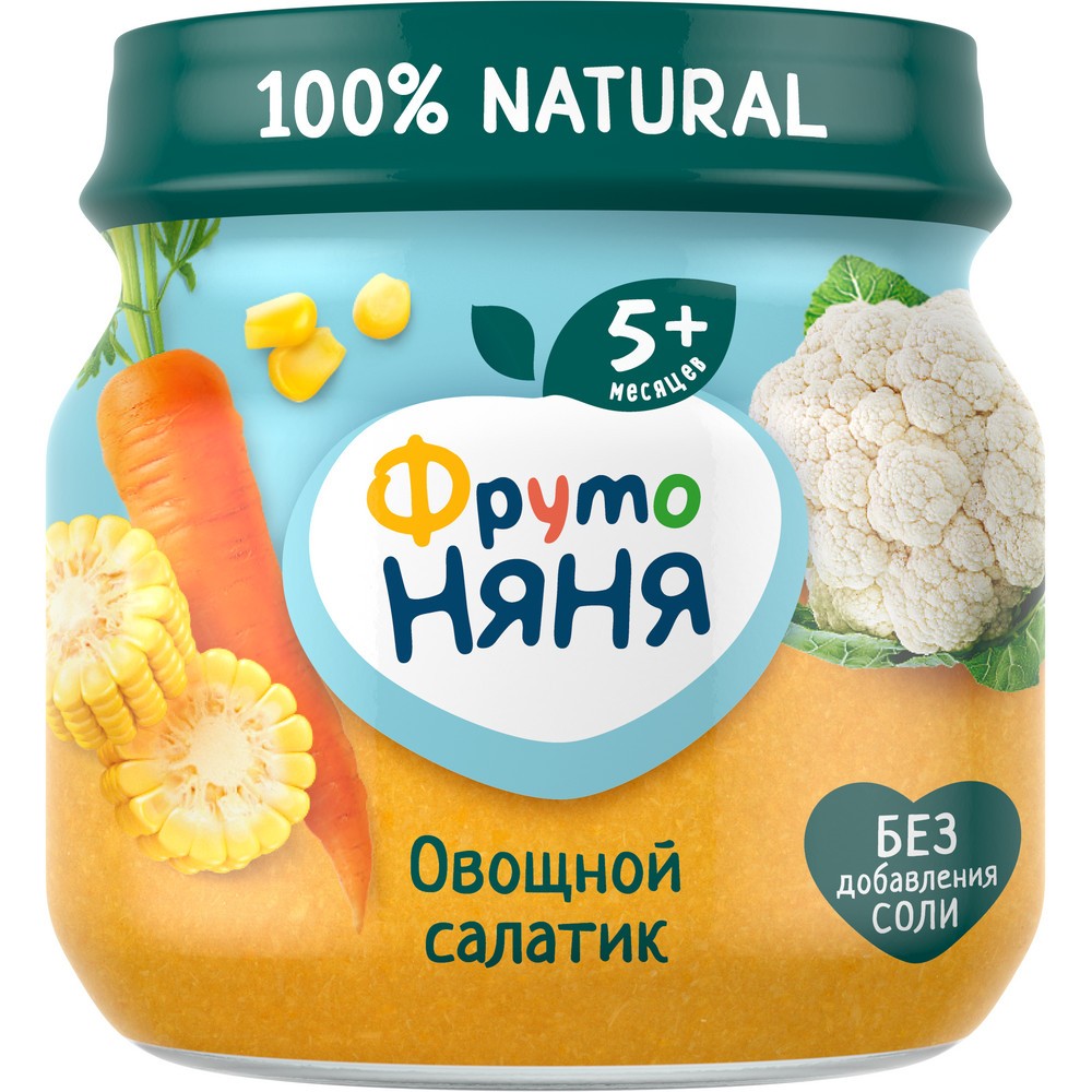 Пюре ФРУТОНЯНЯ овощной салатик ст/б 80г