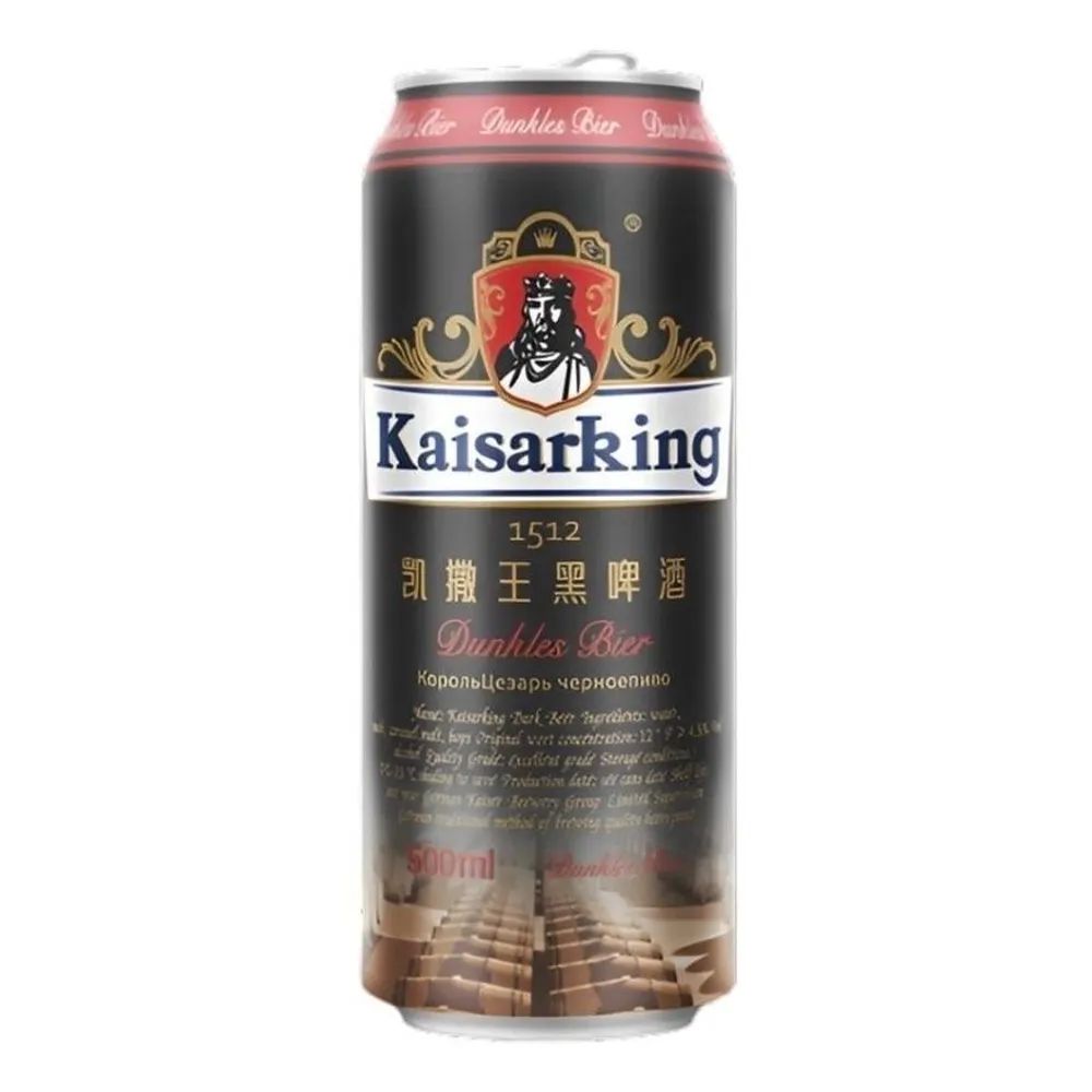Пиво КАЙЗЕР Кинг Стоут темное фильтрованное пастер 4.5% ж/б 0.5л