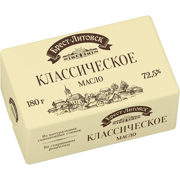 Масло сладко-сливочное БРЕСТ-ЛИТОВСК 72.5% 180г
