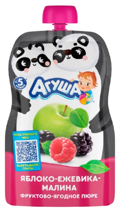 Пюре АГУША яблоко ежевика малина м/у 90г