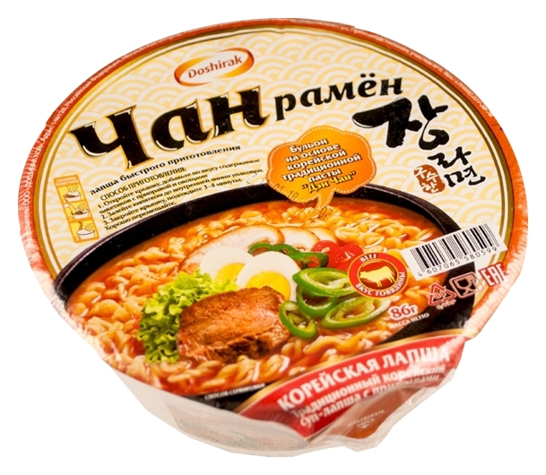 Лапша б/п ДОШИРАК Чан Рамен со вкусом говядины 86г