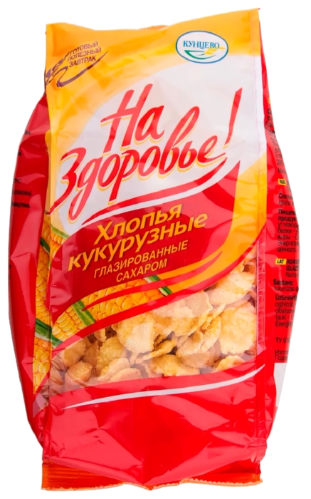 Хлопья НА ЗДОРОВЬЕ! кукурузные глазированные сахаром м/у 350г