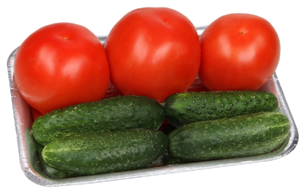 Набор овощной томат огурец 600г
