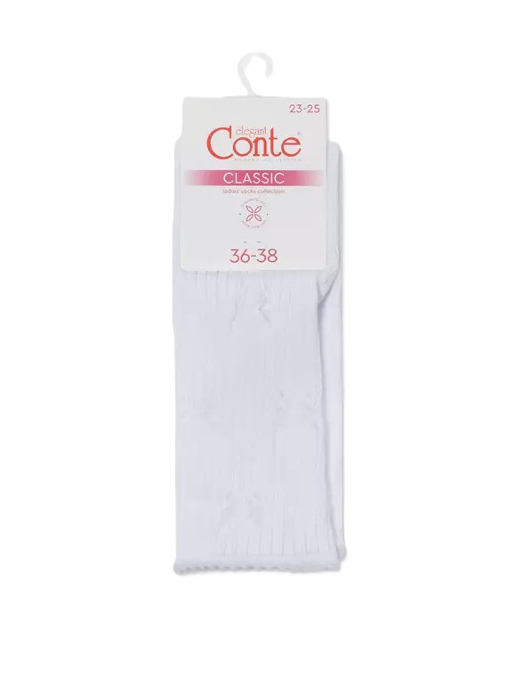 Носки женские КОНТЕ Элегант Классик ажурные белые р.23-25 арт.24С-99СП