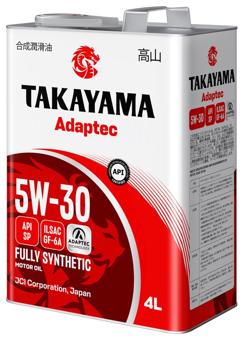 Масло ТАКАЙАМА Адаптек SAE 5W-30 ILSAG GF-6 SP синтетика ж/б 4л