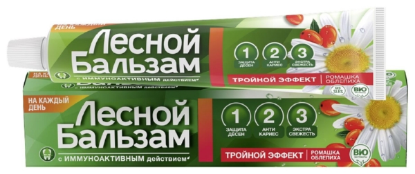 Зубная паста ЛЕСНОЙ БАЛЬЗАМ Лечебная профилактика ромашка 75мл
