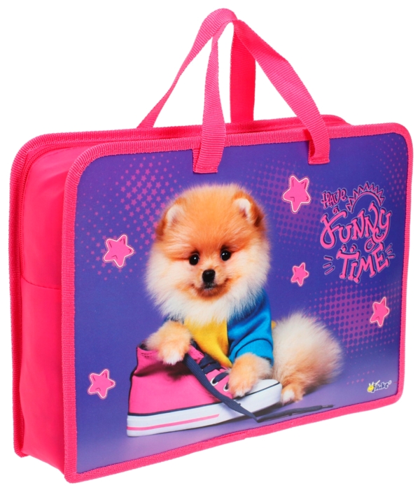 Папка для труда Рыжий шпиц молния А4