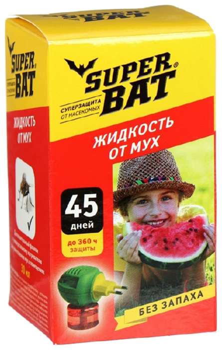 Жидкость СУПЕР БАТ от мух 45 дней 30мл
