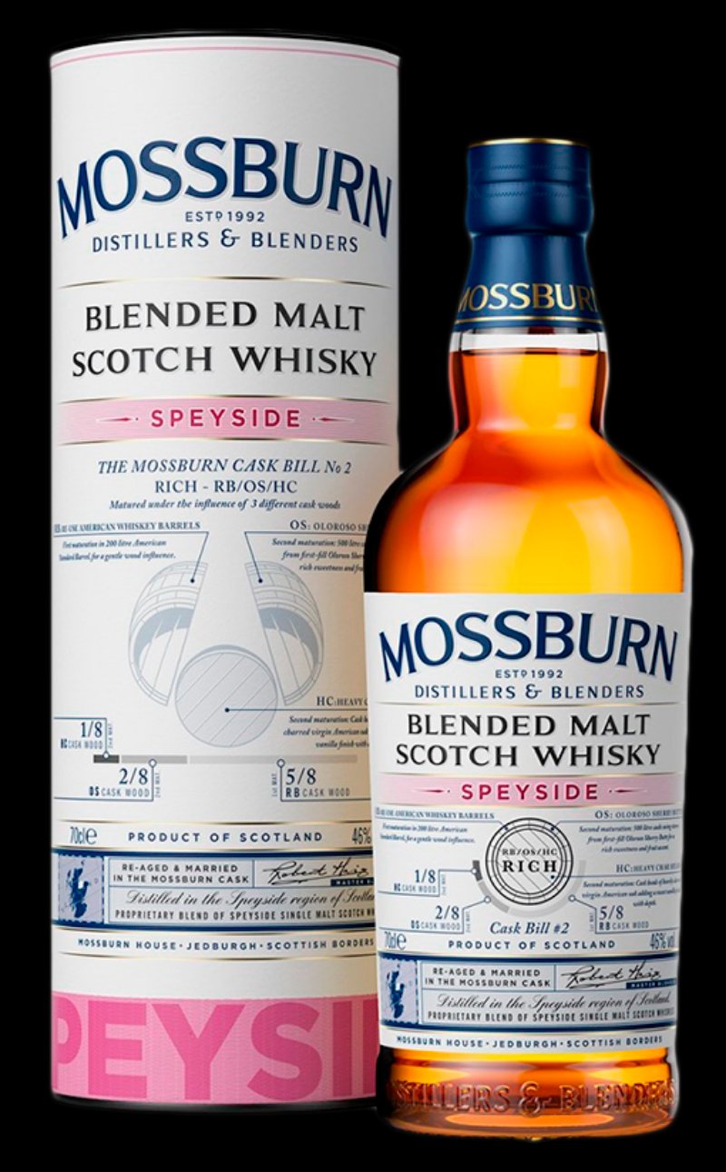 Виски МОССБЕРН Блендед Молт Скотч Спейсайд 3 года 46% ПК 0.7л