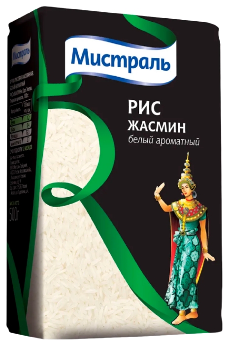 Рис МИСТРАЛЬ Жасмин длиннозерный м/у 500г