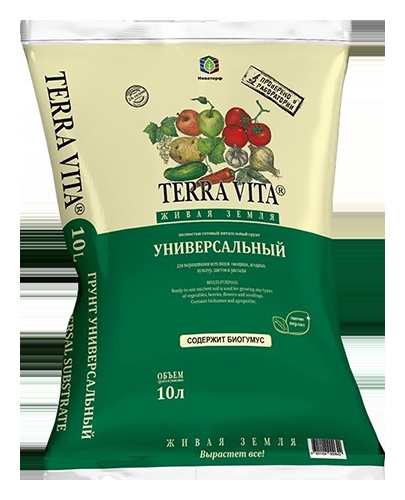 Почвогрунт ТЕРРА ВИТА Живая земля универсальная 10л
