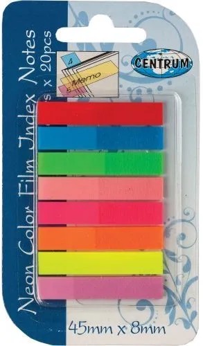 Листки-индексы ЦЕНТРУМ 8цв 20л арт.83504