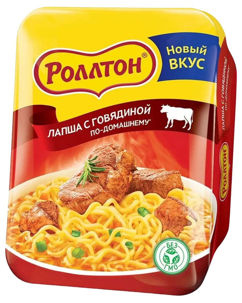 Лапша б/п РОЛЛТОН острая с говядиной по-домашнему чашка 90г