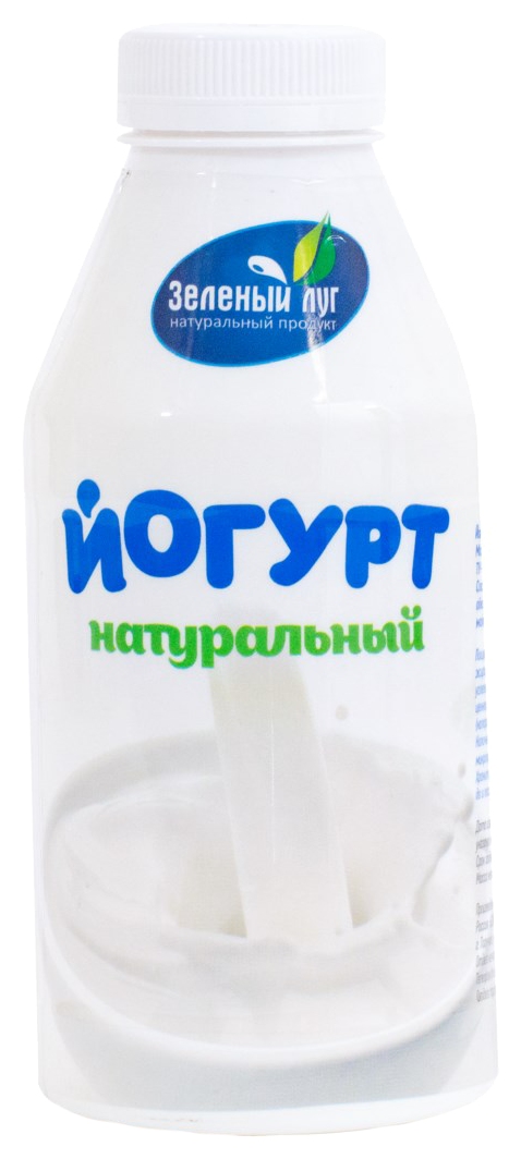 Йогурт ЗЕЛЕНЫЙ ЛУГ натуральный питьевой бзмж 2.5% 470г