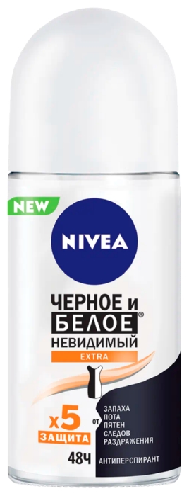 Дезодорант НИВЕЯ Черное и белое невидимый экстра женский ролик 50мл