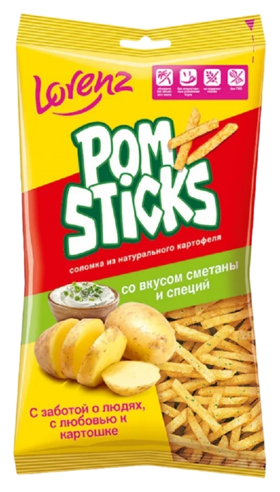 Картофельная соломка ЛОРЕНЦ Помстикс сметана специи 100г