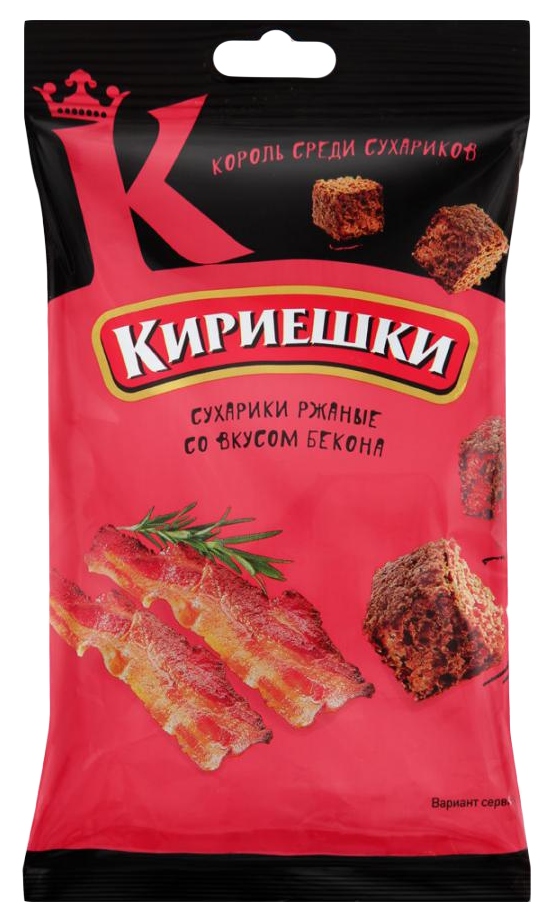 Сухарики ржаные КИРИЕШКИ Мега бекон 100г