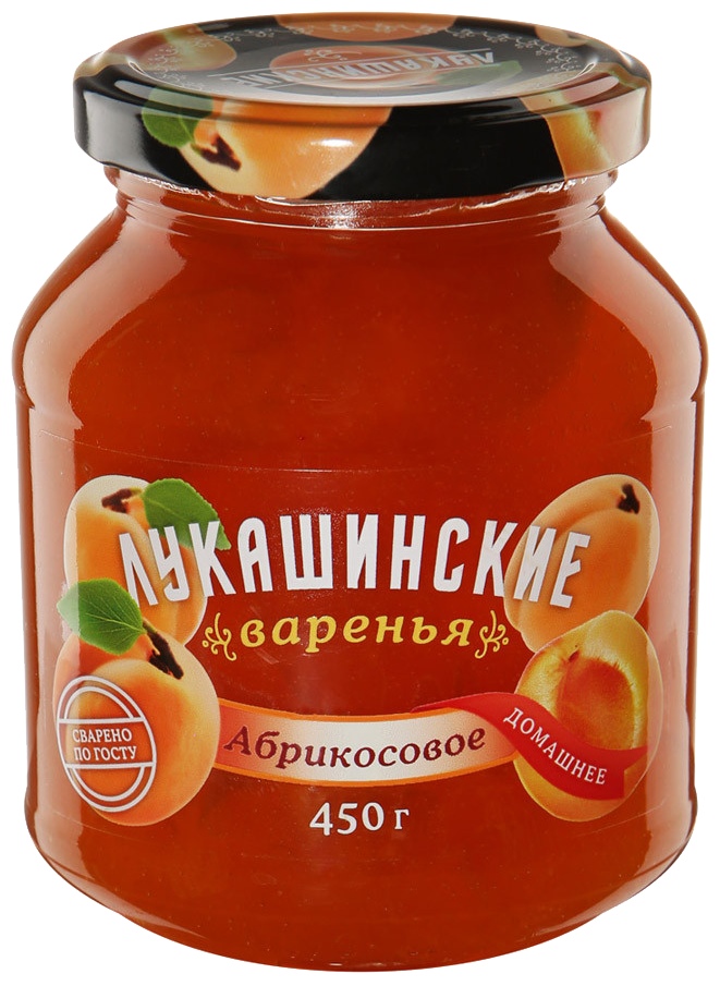 Варенье ЛУКАШИНСКИЕ абрикосовое ст/б 450г