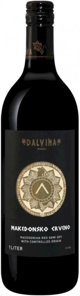 Вино ДАЛВИНА Македонско Црвено красное п/сух 11% ст/б 1л