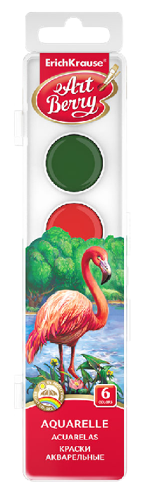 Краски акварельные АРТБЕРРИ с УФ защитой 6цв